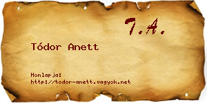 Tódor Anett névjegykártya